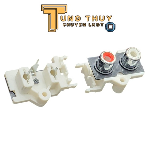 Jack cắm AV,RCA màu trắng 2 chấu chân thẳng