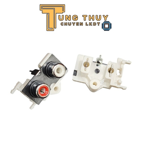 Jack cắm AV,RCA màu trắng 2 chấu chân thẳng