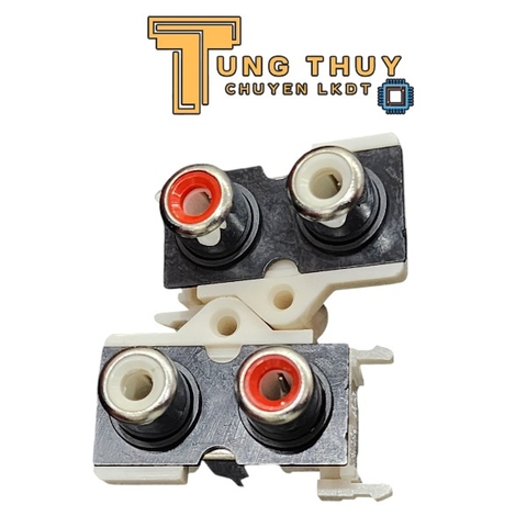 Jack cắm AV,RCA màu trắng 2 chấu chân thẳng