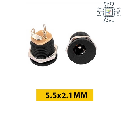 Ổ DC Cái Tròn 5.5x2.1mm Có Ốc Vặn