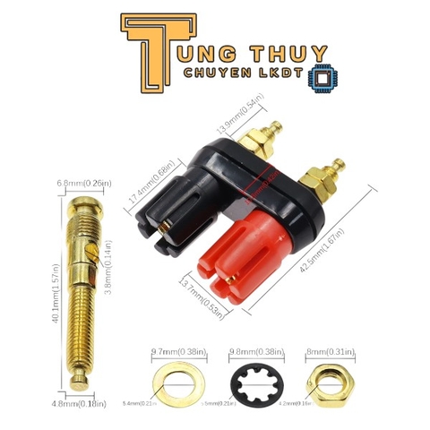 Jack Đôi Bắp Chuối Đen Đỏ 4mm