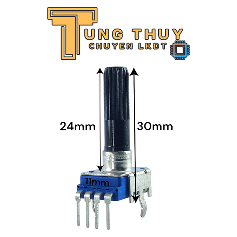 Chiết Áp Vuông Xanh 4 Chân Dài 30mm Cán Tròn Loại Tốt