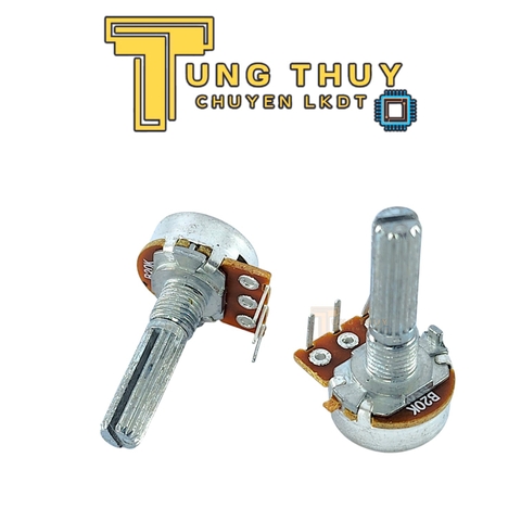 Chiết Áp Cán Dài 25mm Chân Cong 10K 20K 50K Đơn Cán Bi Loại Tốt