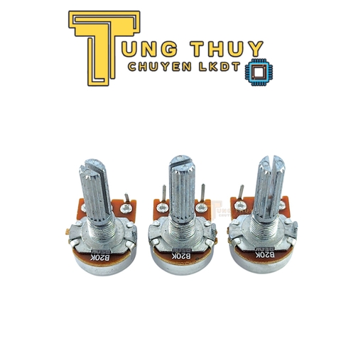 Chiết Áp Cán Dài 25mm Chân Cong 10K 20K 50K Đơn Cán Bi Loại Tốt