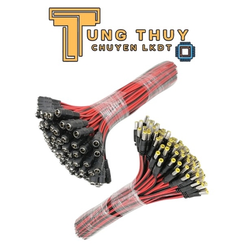 Dây Nguồn DC, Jack Nguồn DC 5.5x2.1mm Đực và Cái Dài 26,5mm Loại Tốt