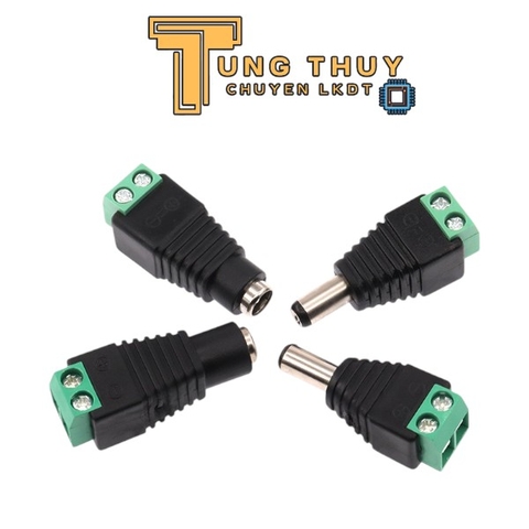 Jack DC Nối Nguồn Đực và Cái Cái 5.5x2.1mm ,Jack Nối Nguồn Camera Có Ốc Vặn Loại Tốt