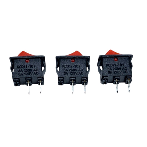 10 Chiếc Công Tắc Bập Bênh 2 Chân và 3 Chân KCD11 - 101 3A 250V - 6A 125V Kích Thước 10 x 15MM Loại Tốt