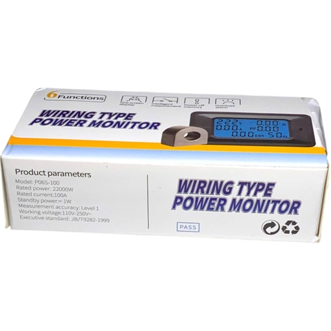 Công tơ điện tử đồng hồ điện thiết bị đo công suất 6 thông số 100A 220V - HÀNG CHÍNH HÃNG