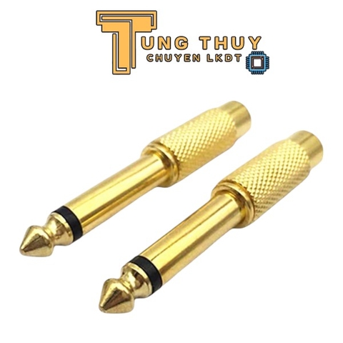 Jack Chuyển Đổi 6 Ly ( 6.35mm ) Ra AV, Hoa Sen Mạ Vàng