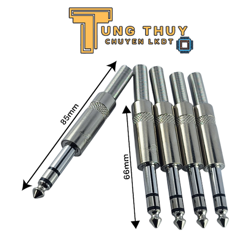 Jack Tín Hiệu Âm Thanh Stereo 6.3mm, Jack 6 Ly Chuôi Lò Xo Loại Tốt