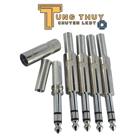 Jack Tín Hiệu Âm Thanh Stereo 6.3mm, Jack 6 Ly Chuôi Lò Xo Loại Tốt