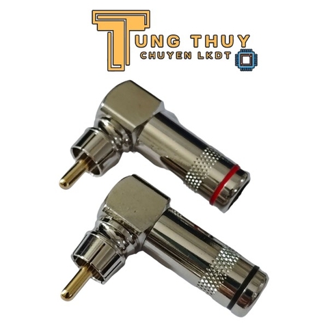 Đầu bấm jack cắm audio video AV RCA cong vuông góc lõi đồng ( 1 chiếc )