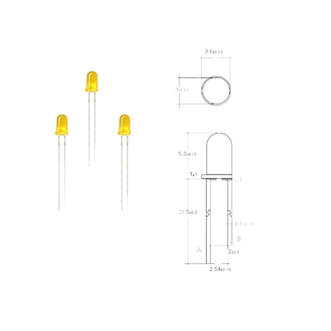 Gói 50 Con Led Phủ Màu Phi 5,Phi 3 Led Phủ Màu 5mm và 3mm Đỏ Xanh Lá Xanh Dương Vàng Loại Tốt
