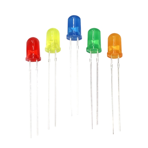 Gói 50 Con Led Phủ Màu Phi 5,Phi 3 Led Phủ Màu 5mm và 3mm Đỏ Xanh Lá Xanh Dương Vàng Loại Tốt