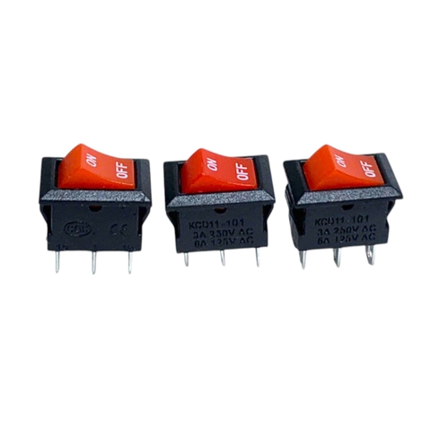 10 Chiếc Công Tắc Bập Bênh 2 Chân và 3 Chân KCD11 - 101 3A 250V - 6A 125V Kích Thước 10 x 15MM Loại Tốt