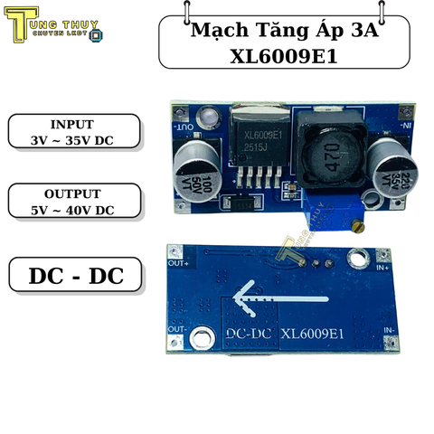 Mạch Tăng Áp DC-DC 3A XL6009 – Điều Chỉnh Điện Áp 3V-35V Lên 5V-40V, Công Suất 15W