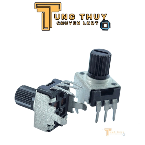 Chiết Áp Vuông Đen 3 Chân Cán Tròn Dài 15mm 10K 20K 50K