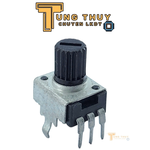 Chiết Áp Vuông Đen 3 Chân Cán Tròn Dài 15mm 10K 20K 50K