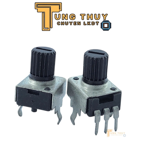 Chiết Áp Vuông Đen 3 Chân Cán Tròn Dài 15mm 10K 20K 50K