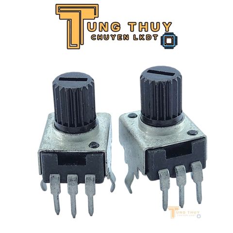 Chiết Áp Vuông Đen 3 Chân Cán Tròn Dài 15mm 10K 20K 50K