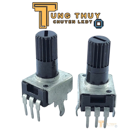 Chiết Áp Vuông Đen 3 Chân Cán Tròn Dài 20mm 10K 20K