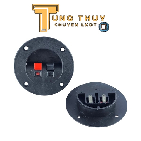 Trạm Kẹp Loa 2 Chân Mặt Tròn – Jack Gắn Thùng Âm Thanh, Input Loa Đỏ Đen, Nhấn Giữ Dây Tiện Lợi