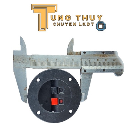 Trạm Kẹp Loa 2 Chân Mặt Tròn – Jack Gắn Thùng Âm Thanh, Input Loa Đỏ Đen, Nhấn Giữ Dây Tiện Lợi