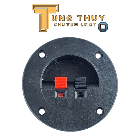 Trạm Kẹp Loa 2 Chân Mặt Tròn – Jack Gắn Thùng Âm Thanh, Input Loa Đỏ Đen, Nhấn Giữ Dây Tiện Lợi