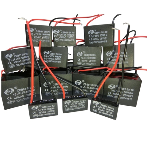 Tụ Quạt Có Dây SENJU CBB61 1uF 1,5uF 2uF 2,5uF 3uF 4uF 5uF 6uF 10uF 12uF 14uF Tụ Khởi Động Quạt Loại Tốt