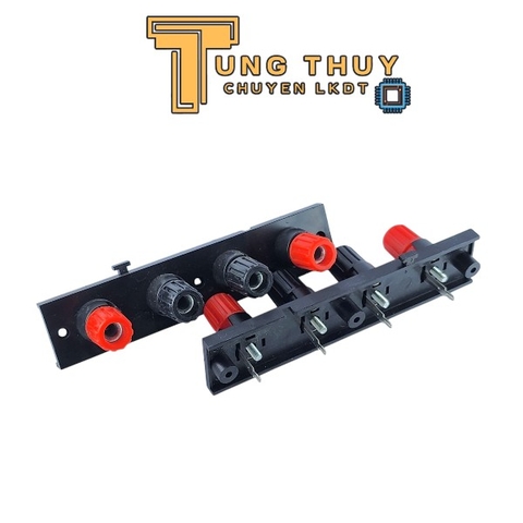 Trạm Kẹp Dây Loa 4 Chân Cọc Vặn – Gắn Mặt Thùng, Dễ Lắp, DIY Ampli, Loa Thùng