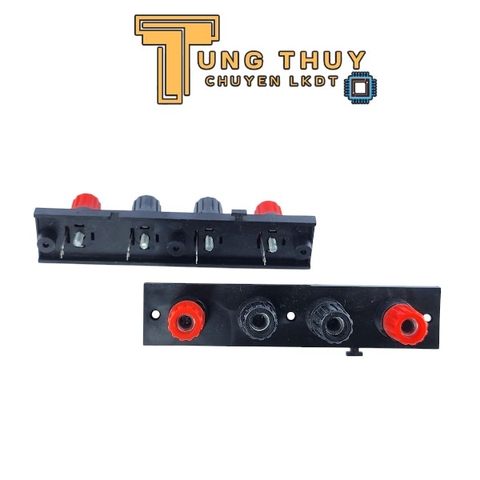 Trạm Kẹp Dây Loa 4 Chân Cọc Vặn – Gắn Mặt Thùng, Dễ Lắp, DIY Ampli, Loa Thùng