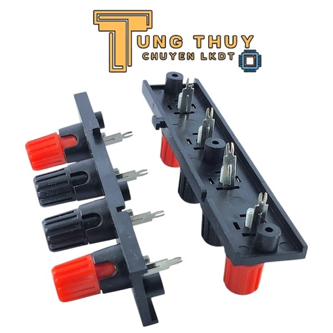 Trạm Kẹp Dây Loa 4 Chân Cọc Vặn – Gắn Mặt Thùng, Dễ Lắp, DIY Ampli, Loa Thùng