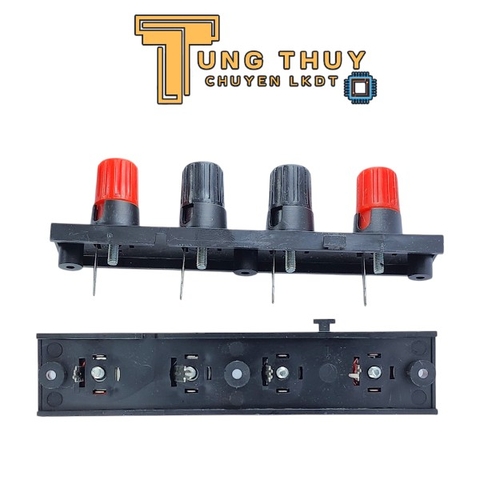 Trạm Kẹp Dây Loa 4 Chân Cọc Vặn – Gắn Mặt Thùng, Dễ Lắp, DIY Ampli, Loa Thùng