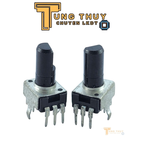 Chiết Áp Vuông Đen 3 Chân Cán Vát Dài 20mm