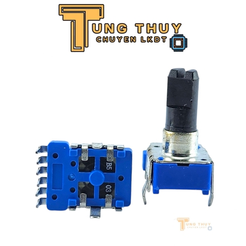 Chiết Áp Vuông Xanh 6 Chân Cong Dài 22.5MM Cán Vát