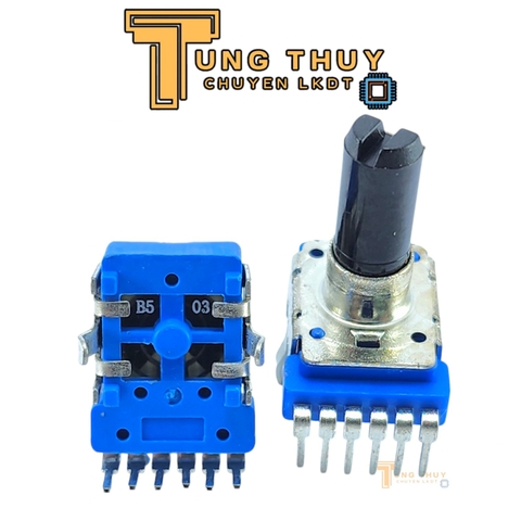 Chiết Áp Vuông Xanh 6 Chân Cong Dài 22.5MM Cán Vát