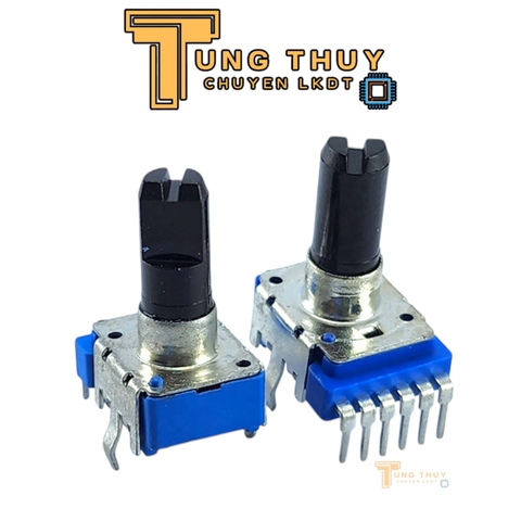 Chiết Áp Vuông Xanh 6 Chân Cong Dài 22.5MM Cán Vát