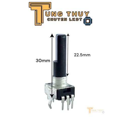 Chiết Áp Vuông Đen 3 Chân Cán Vát Dài 30mm 10K 50K