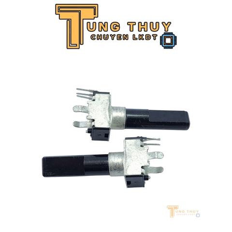 Chiết Áp Vuông Đen 3 Chân Cán Vát Dài 30mm 10K 50K