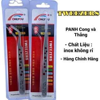 Nhíp Gắp Linh Kiện Điện Tử INOX Chống Rỉ – Đầu Nhọn Màu Trắng – Dạng Cong/Thẳng – TWEEZERS