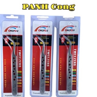 Nhíp Gắp Linh Kiện Điện Tử INOX Chống Rỉ – Đầu Nhọn Màu Trắng – Dạng Cong/Thẳng – TWEEZERS