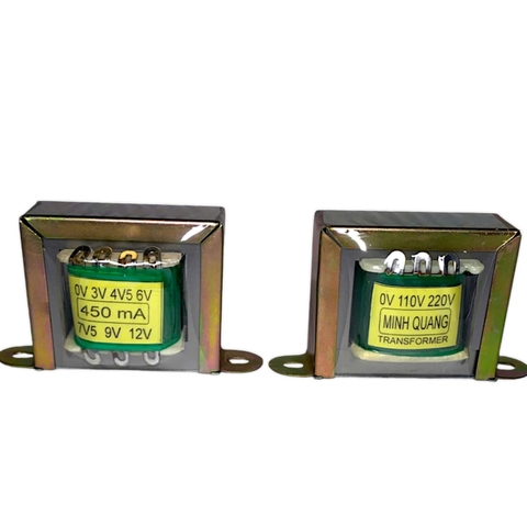 Biến áp 450mA nhiều đầu ra 0V 3V 4v5 6V 7v5 9V 12V Minh Quang