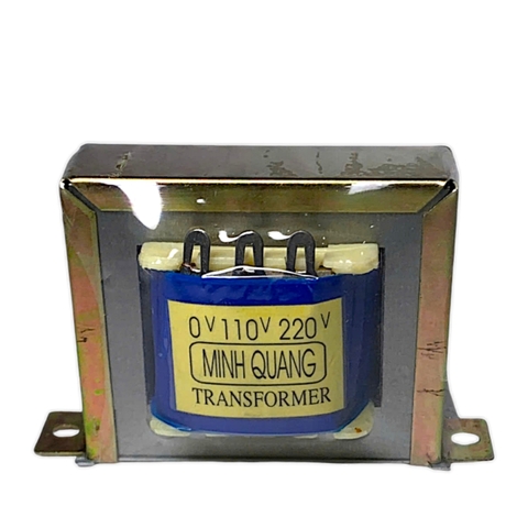 Biến áp đối xứng hạ áp 0 - 12v  AC vào 220v ra AC 0v - 12v - 1A Minh Quang