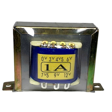 Biến áp 1A  Nhiều Đầu Ra 0V 3V 4v5 6V 7v5 9V 12V Minh Quang