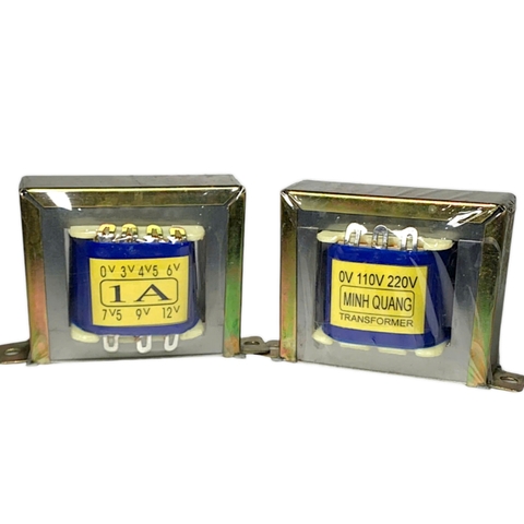 Biến áp 1A  Nhiều Đầu Ra 0V 3V 4v5 6V 7v5 9V 12V Minh Quang