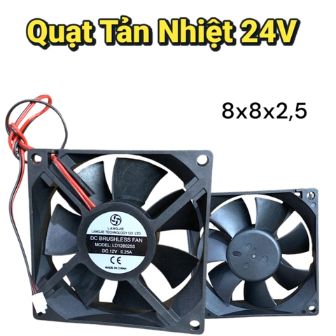 Quạt Tản Nhiệt 12V và 24V  Kích Thước 8cm x 8cm x 2.5cm Loại Tốt