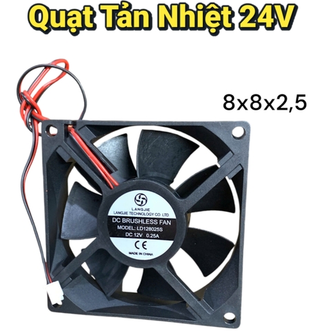Quạt Tản Nhiệt 12V và 24V  Kích Thước 8cm x 8cm x 2.5cm Loại Tốt