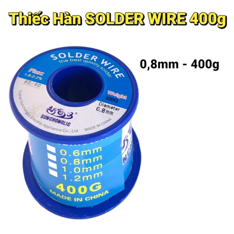 Thiếc Hàn 400g  SOLDER WIRE – Thành Phần 60/40 – Dây 1mm 0.8mm 1.2mm – Loại Cao Cấp