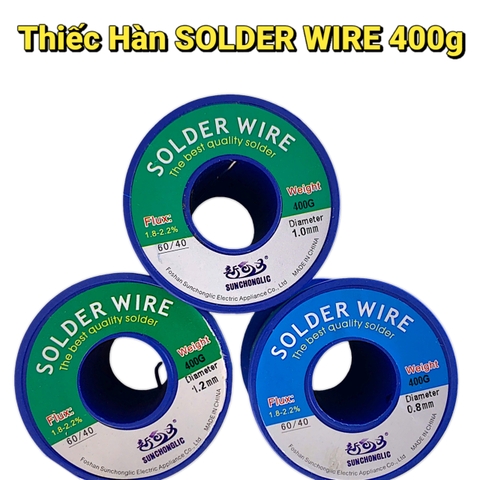 Thiếc Hàn 400g  SOLDER WIRE – Thành Phần 60/40 – Dây 1mm 0.8mm 1.2mm – Loại Cao Cấp