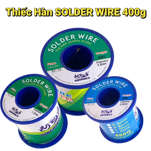Thiếc Hàn 400g  SOLDER WIRE – Thành Phần 60/40 – Dây 1mm 0.8mm 1.2mm – Loại Cao Cấp